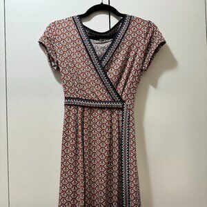 max studio nordstrom geometric design wrap dress, never worn size xs